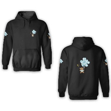Discover Bear with Balloons 3D Hoodies
