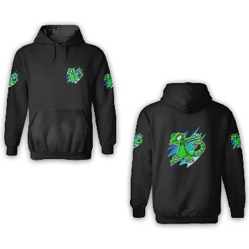 Discover Dabbing Gecko - Jack O Lantern Eyes 3D Hoodies