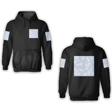 Discover Blue White Snowflakes Pattern 3D Hoodies