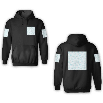 Discover Modern Snowflakes Pattern White Teal 3D Hoodies