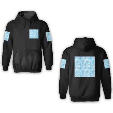 Discover Blue White Snowflakes Pattern 3D Hoodies