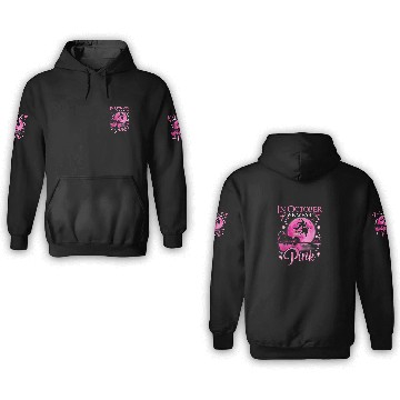 Discover In October We Wear Pink Ribbon Witch Halloween 3D Hoodies