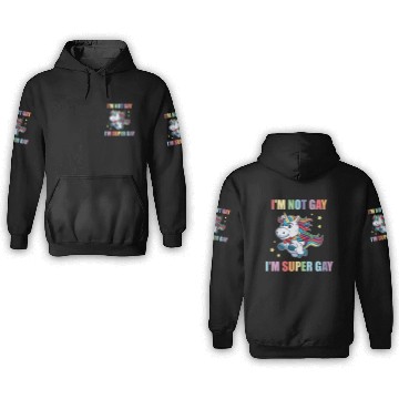 Discover LGBT Funny Rainbow Unicorn Super Gay Lesbian Pride 3D Hoodies