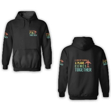 Discover Airline Pilot Plane Comes Together Aircraft Pun 3D Hoodies