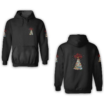 Discover Christmas Book Tree Lights 3D Hoodies