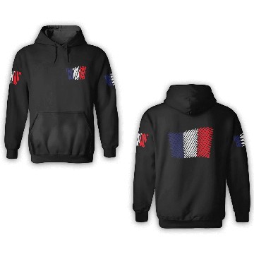 Discover Flag Of The France / Tricolor (Scribble) 3D Hoodies