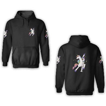 Discover Unicorn with glitter syringe vaccination kid baby 3D Hoodies