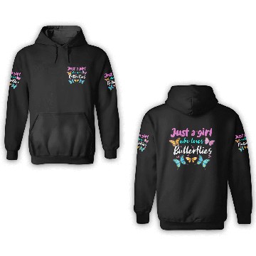 Discover Just A Girl Who Loves Butterflies 3D Hoodies