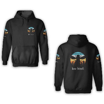 Discover Save the Bees Autumn Sunset Treeline Bee Kind Swea 3D Hoodies