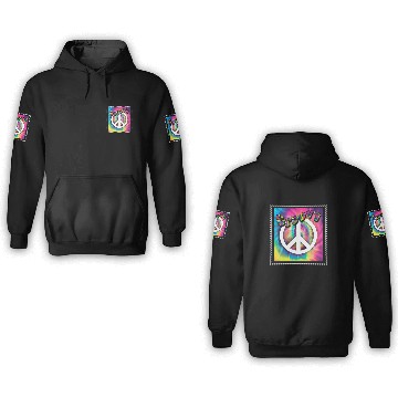 Discover Hippie Peace Groovy FlowerPower Boho Woodstock 3D Hoodies