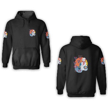 Discover Winter Cute Snowman Headphones Scandi 3D Hoodies