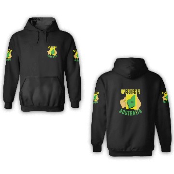 Discover Western Australia Yellow and Green 3D Hoodies