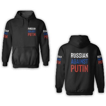 Discover Russian against Putin russia flag grunge 3D Hoodies