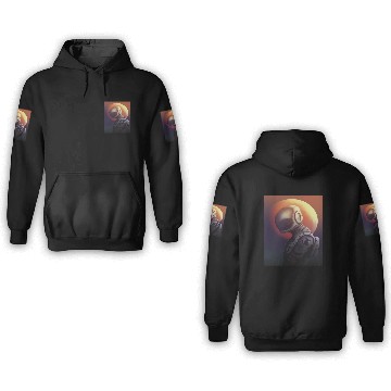 Discover Space astronaut science planets astronomy design 3D Hoodies