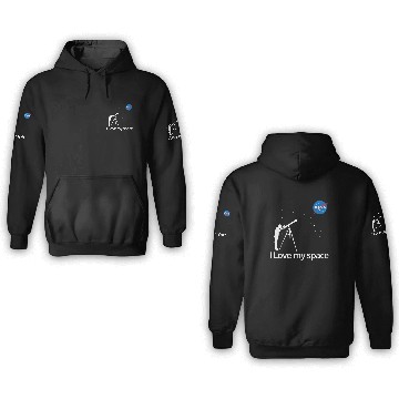 Discover NASA I Love My Space Telescope Galaxy 3D Hoodies