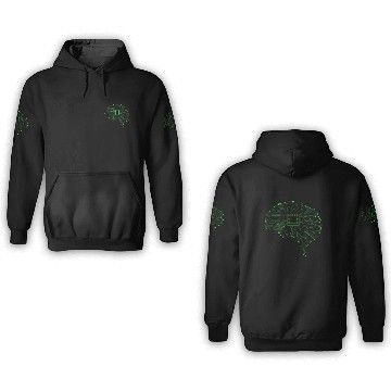 Discover Computer Circuit Board Brain 3D Hoodies