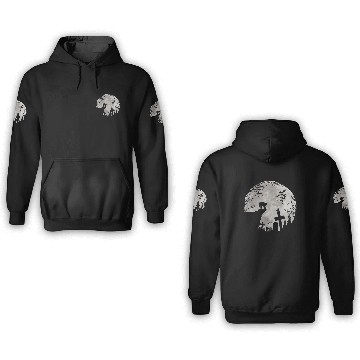 Discover Halloween Black Cat Werewolf Full Moon Bats trick 3D Hoodies