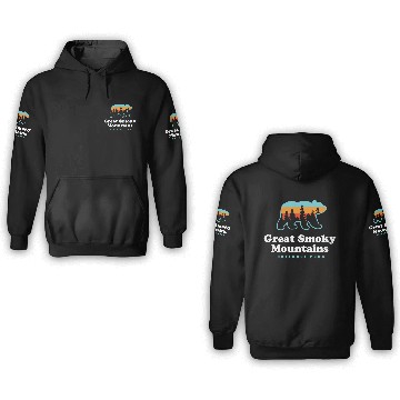 Discover Great Smoky Mountains Bear Great Smoky Mountains 3D Hoodies