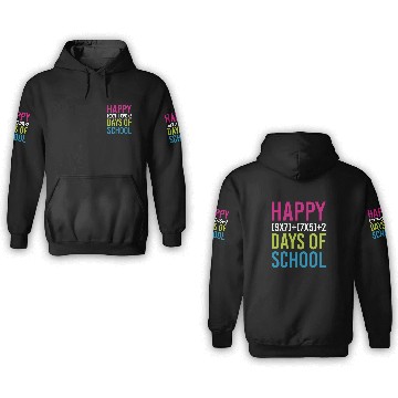 Discover Happy 100 Days Of School Funny Math Teacher 3D Hoodies