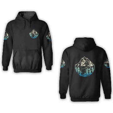 Discover Minimal Mountains Geometry Outdoor Hiking 3D Hoodies