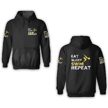 Discover EAT SLEEP SWIM REPEAT 3D Hoodies