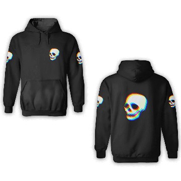 Discover Modern Neon Skull Illustration 3D Hoodies