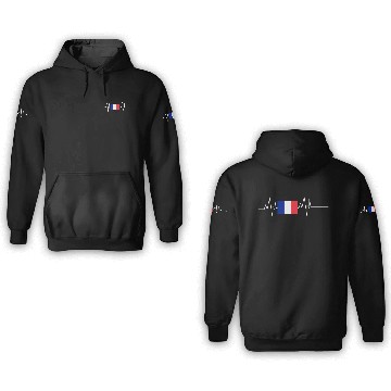 Discover France Flag Heartbeat 3D Hoodies