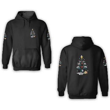 Discover Dolphin Christmas Tree Dolphin Xmas Funny Gift 3D Hoodies