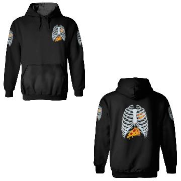 Discover Funny PIzza Skeleton Rib Cage Halloween Costume 3D Hoodies