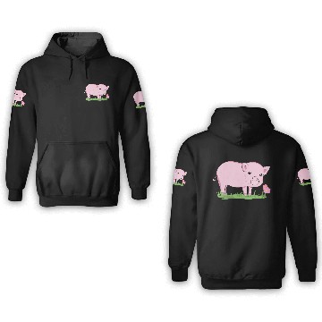 Discover Pig Symbol Nature Animal Grass Flower 3D Hoodies
