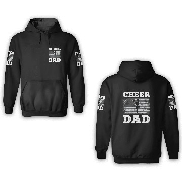 Discover Cheer Dad American Flag Vintage Funny Cheerleader 3D Hoodies
