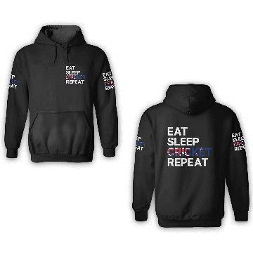 Discover Eat Sleep Cricket Repeat NZ Flag Sports Gift 3D Hoodies