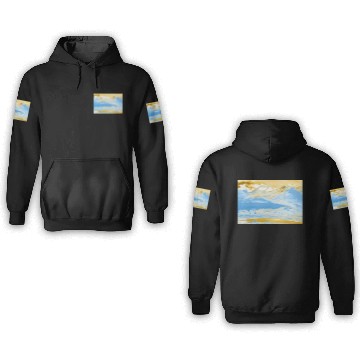 Discover Golden Blue Mountain Lake 3D Hoodies