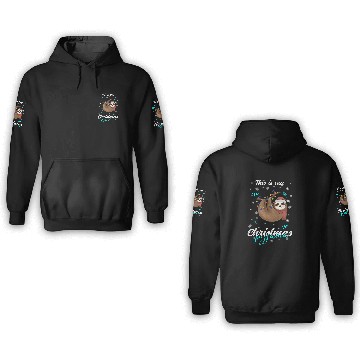 Discover Winter Christmas Pyjama Sloth 3D Hoodies