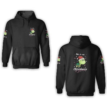 Discover Winter Christmas Pyjama Turtle 3D Hoodies