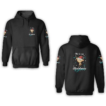 Discover Winter Christmas Pyjama Monkey 3D Hoodies