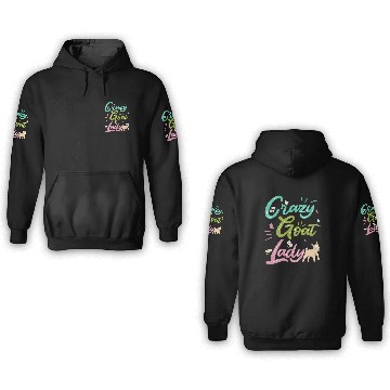 Discover Crazy Goat Lady Goat Lover 3D Hoodies