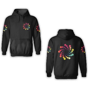Discover Dots hurricane colorful hypnotizing spiral 3D Hoodies