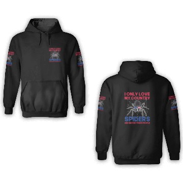 Discover I love america and spiders and maybe three people 3D Hoodies