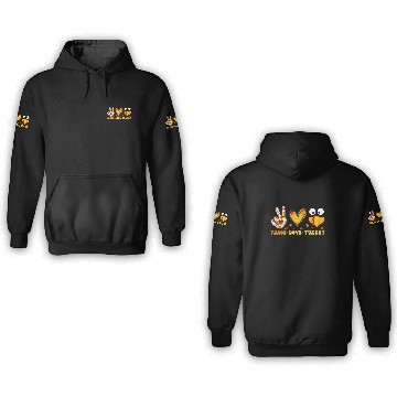 Discover Peace Love Turkey Gobble Turkey Day 3D Hoodies