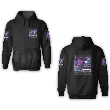 Discover Vaporwave Car Synthwave City 3D Hoodies