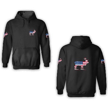 Discover Patriotic US Flag Colored Moose Reindeer Elch 3D Hoodies