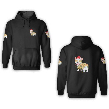 Discover Corgi Christmas Tree Xmas Lights Dog Lover 3D Hoodies