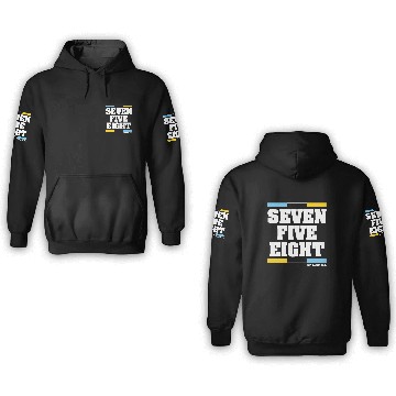 Discover Seven Five Eight (Black) 3D Hoodies