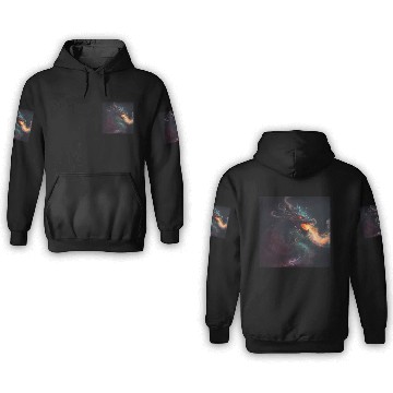 Discover Dark fantasy fire breathing dragon 3D Hoodies