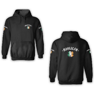 Discover Hooligan St Patricks Day Irish Shamrock Flag 3D Hoodies