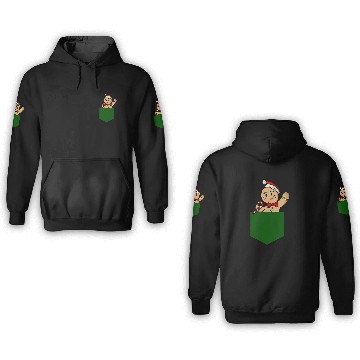 Discover Christmas gingerbread man in breast pocket gift 3D Hoodies