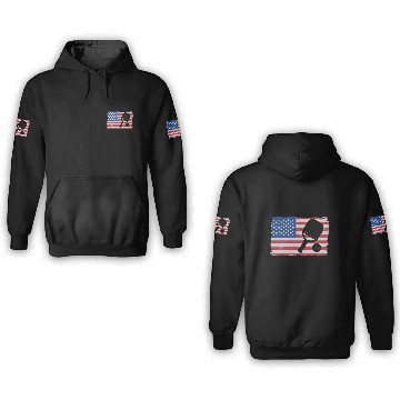 Discover American Flag US 4th Of July Pickleball Funny 3D Hoodies