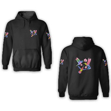 Discover Rainbow Hummingbird Watercolor Colorful Bird Lover 3D Hoodies