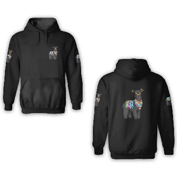 Discover Black Alpaca in Peruvian folk colors and tassels 3D Hoodies